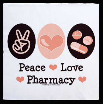 peace love pharmacyggggg pharmacist throw pillow